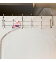 Krom Kapı Arkası Askılık - 50 cm Genişlik, Vidasız Matkapsız Kapı Üstü Askı, Çok Amaçlı Elbise, Mont, Çanta Düzenleyici, Krom Kaplama Banyo, Mutfak, Oda Askılığı
