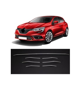 Renault Megane 4 Krom Ön Tampon Alt Çıta 7 Prç. P.Çelik 2015-2020
