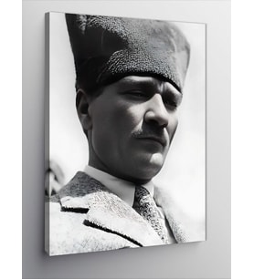 Kanvas Tablo Mustafa Kemal Atatürk Siyah Beyaz