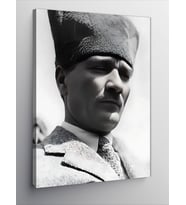 Kanvas Tablo Mustafa Kemal Atatürk Siyah Beyaz