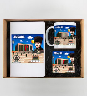 Ankara Tasarımlı Defter,Kupa Ve Bardak Altlığı Seti