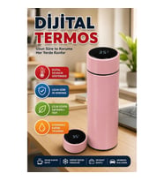 Dijital Ekranlı 500 ml Paslanmaz Çelik Termos Sıcaklık Göstergeli