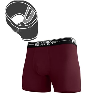 Yohannes Club, Erkek Özel Bölmeli Pamuklu Boxer, Renk Seçenekli, Tekli Paket (Bordo)
