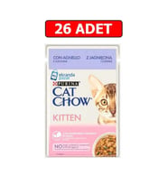Cat Chow Kitten Yavru Kuzu Etli Yaş Kedi Maması 85gr*26 Adet