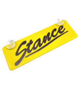 Stance Yazılı Sarı Dekor Plaka Vantuzlu Cam Süsü 22x7.5cm