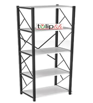 Tuliplife 5 Raflı Dekoratif Metal Beyaz Kitaplık, TLPK05S.B