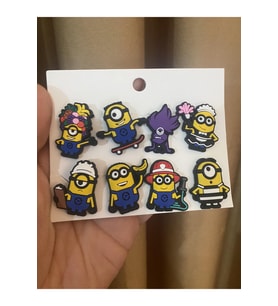 Minyonlar Minions Terlik Süsü Tüm Terlikler Uyumlu 8 Adet (Çok Renkli)