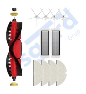 ROBOROCK  S50 – S55 –S5 MAX – S6 – S6 MAXV Uyumlu 1 Ana Fırça 4 Yan Fırça 2 Filtre 4 Mop PKT-iasgf0000678