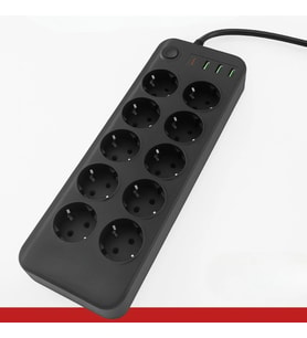 Durukar® Akım Korumalı Termal Uzatma Kablosu – 10 Priz, 2 USB ve 2 Type-C Girişli, Güçlü Çoklu Priz