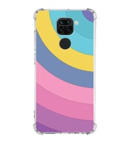 Xiaomi Redmi Note 9 Köşe Korumalı Antişok Kapak Renk Cümbüşü Tasarımlı Şeffaf Silikon Kılıf
