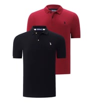 İKİLİ SET T8561 DEWBERRY ERKEK TSHIRT-SİYAH-BORDO