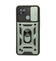Realme C11 2021 Kılıf Pars Lens Yüzüklü Silikon - Yeşil