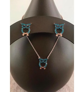 BAYKUŞ ZİRKON TAŞLI 925 AYAR GÜMÜŞ SET