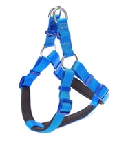 Doggie Konforlu Dokumadan El Yapımı Ronin Model Köpek Göğüs Tasması M-2x45-55cm - Royal Blue
