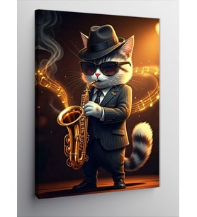 Kanvas Tablo Cazcı Kedi