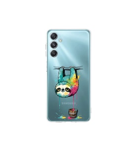 Samsung Galaxy M35 ile Uyumlu Splash Tembel Hayvan Tasarımlı Şeffaf Silikon Kılıf