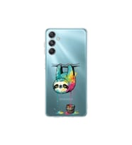 Samsung Galaxy M35 ile Uyumlu Splash Tembel Hayvan Tasarımlı Şeffaf Silikon Kılıf