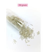Uzun Boru Kesme Boncuk Çap 2mm Uzunluk 10 mm - 20 Gram - Gümüş - BNC232