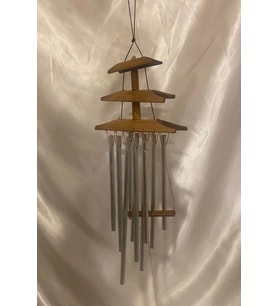 Deprem Zili Çanı Rüzgar Çanı Zili Feng Shui Ejderha Yılı Koruma Şık Borulu Bambu Katlı Pagoda (Gümüş)