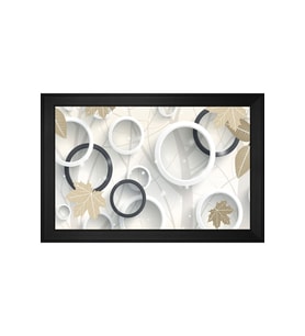 Soyut Şekiller Motifli Kanvas Tablo 50 x 70 cm Siyah Çerçeve