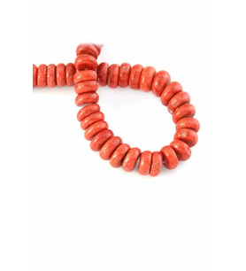 Çim Mercan Doğal Taş Parlak Kırmızı Rondela Kesim 7x13mm Dizi [AA]