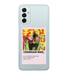 Samsung Galaxy M13 Uyumlu Chainsaw Man Anime Desenli Şeffaf Telefon Kılıfı