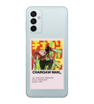 Samsung Galaxy M13 Uyumlu Chainsaw Man Anime Desenli Şeffaf Telefon Kılıfı