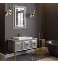 BELİNZA DAVLOS BANYO DOLABI TAKIMI TAŞ GRİ GOLD 120 CM (Karışık)