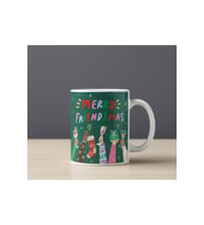 "Yılbaşı Temalı" Noel-Cristhmas- Friends - Arkadaşlık Yeni Yıl Tasarımlı Hediyelik Kupa Bardak (Beyaz)