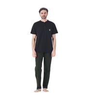 Estiva %100 Pamuk İnterlok Kısa Kol Erkek Pijama Takım (Lacivert)