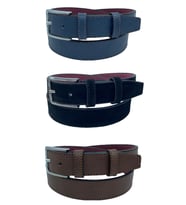 3'lü Set Çocuk Boy Suni Deri 3 cm.lik Garson Klasik Kemer - Siyah Lacivert Kahve - G3S-23HZ (Renksiz)