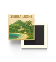 Sierra Leone - Sierra Leone - Paper Cut Art - Baskılı Buzdolap Magneti Kare - 9x9 cm
