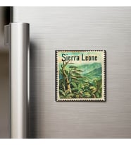 Sierra Leone Sierra Leone - Posta Pulu Temalı Ülke - Baskılı Buzdolap Magneti Kare - 9x9 cm