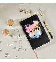 Çılgıntrend İsme Özel Sulu Boya Efektli Defter (Siyah)