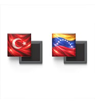 Buzdolap Magnetleri - Venezuela Bayrağı ve Türk Bayrağı - 2'li Set Magneti
