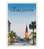 Charleston Tablo Ahşap Poster Dekoratifnı Ziyaret Edin