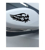 Oto Plaka Yansıtıcı Kanatlar Tasarım Sticker 1 Çift Siyah 7*2 Cm