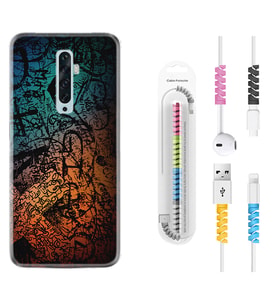 Oppo Reno 2Z 4 Lite 4 Pro 5 6 7 A31 Kılıf Kablo Koruma Spiral Silikon İşaretler Tuval 1716
