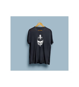 Oversize Kurukafa ve Bıçak Tasarım Unisex T-shirt
