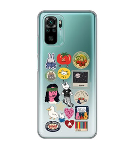 Xiaomi Redmi Note 10 / Note 10S Uyumlu Sticker Tasarımlı Şeffaf Telefon Kılıfı