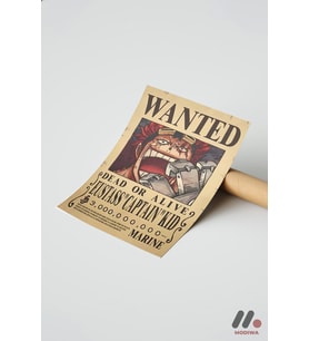 One Piece Eustass Kid Wanted Poster, Çerçevesiz Yüksek Kalite Duvar Afişi - Anime
