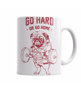 Pug bodybuilder  sıkı çalış yada git pug köpek tişort    pug  Kupa Bardak Porselen