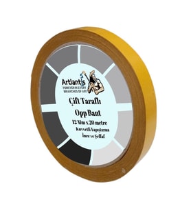 Çift Taraflı Bant İnce Şeffaf 12 mm 20 Metre 1 Adet Artlantis Resim Tablo Fotoraf Halı Yapıştırıcısı 1 Adet (Renksiz)