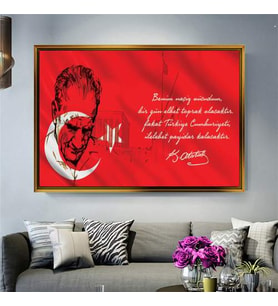 Altın Çerçeveli dekoratif tablo l807 (Gold)