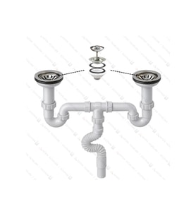 S Çiftli Çöpmak Sifonu 11 cm Çap Koku Önleyici Lavabo Banyo Mutfak Gider Boru Bağlantısı