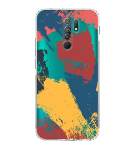 Xiaomi Redmi 9  Kamera Korumalı Kapak Brush Stroke Tasarımlı Şeffaf  Kılıf
