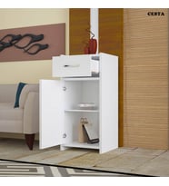 Modilayn Banyo Dolabı Kapaklı Çekmeceli Çok Amaçlı Dolap (Beyaz)