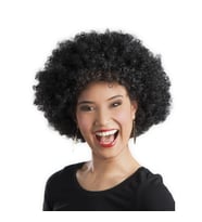 Siyah Renk Kıvırcık Afro Bonus Parti Peruğu
