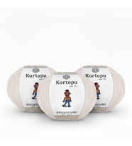 3 Adet KARTOPU,AMİGURUMİ K0011 AÇIK KREM 50GR 165 MT