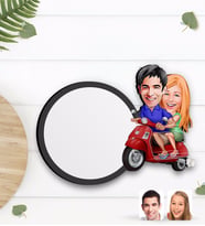 BK Gift Kişiye Özel Sevgililer Karikatürlü Ahşap Bardak Altlığı-10